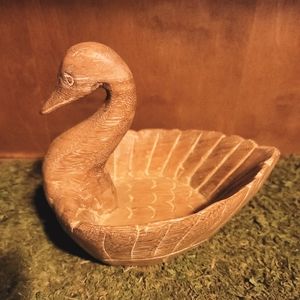 Wooden Swan Ring/ change Dish